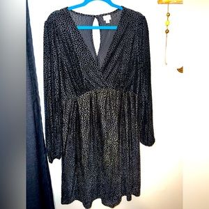 A New Day | Black Pattern Long Sleeve Dress